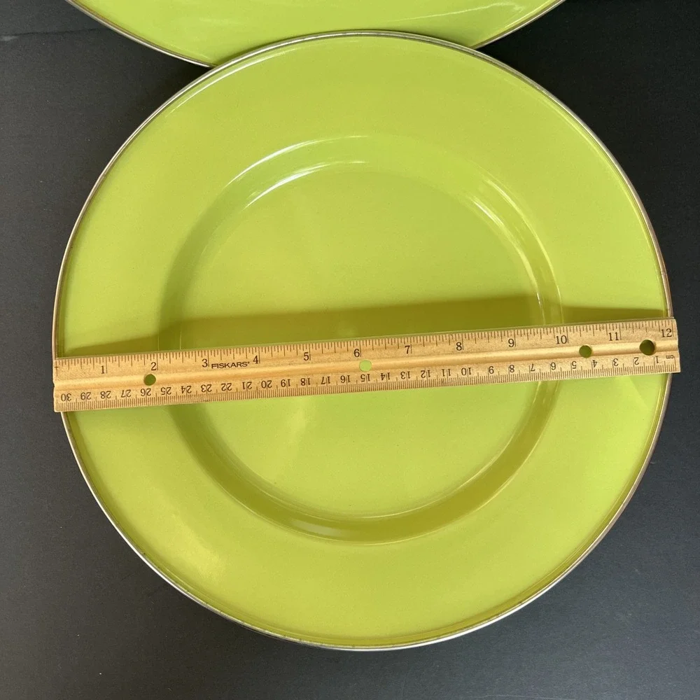 Discontinued Pottery Barn Enamelware Chargers Plates 12